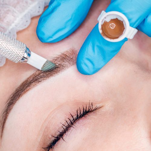 Cosmetic,Procedures,For,The,Treatment,Of,Eyebrows.,Microblading,In,The